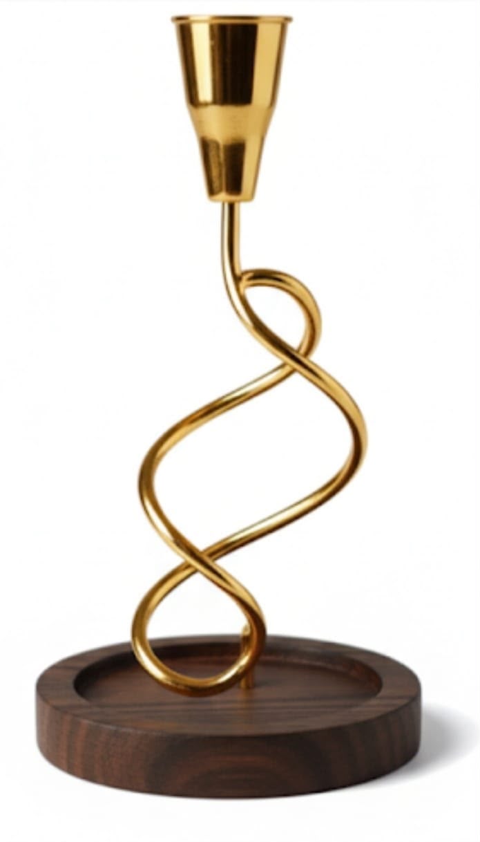 Iron Candle Holder with Gold Polish - CH 101