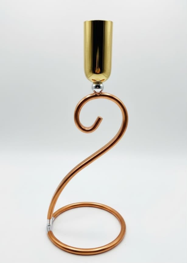 Iron Candle Holder with Brass/Gold Polish - CH 102