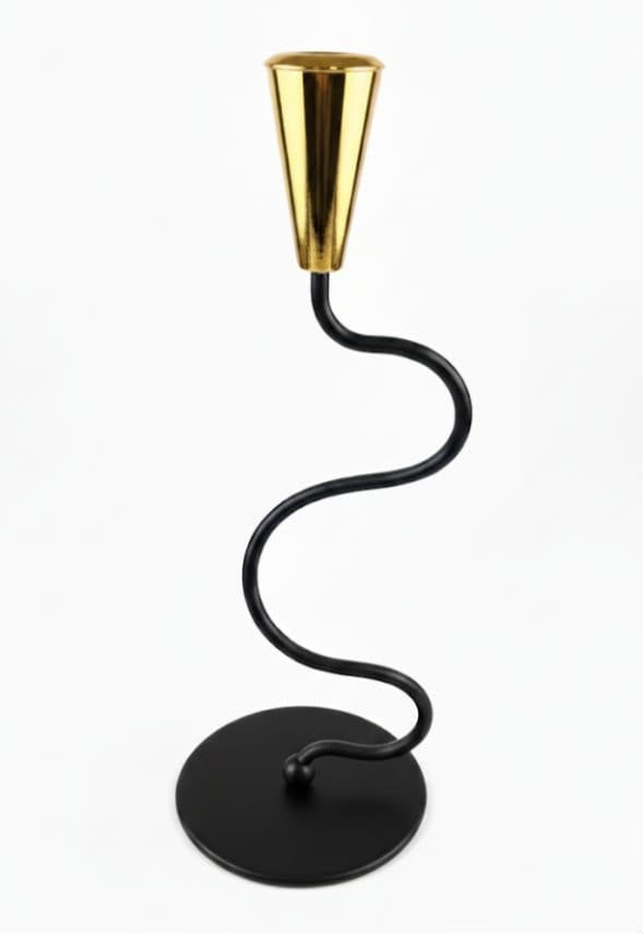 Iron Candle Holder - Black Design - CH 107